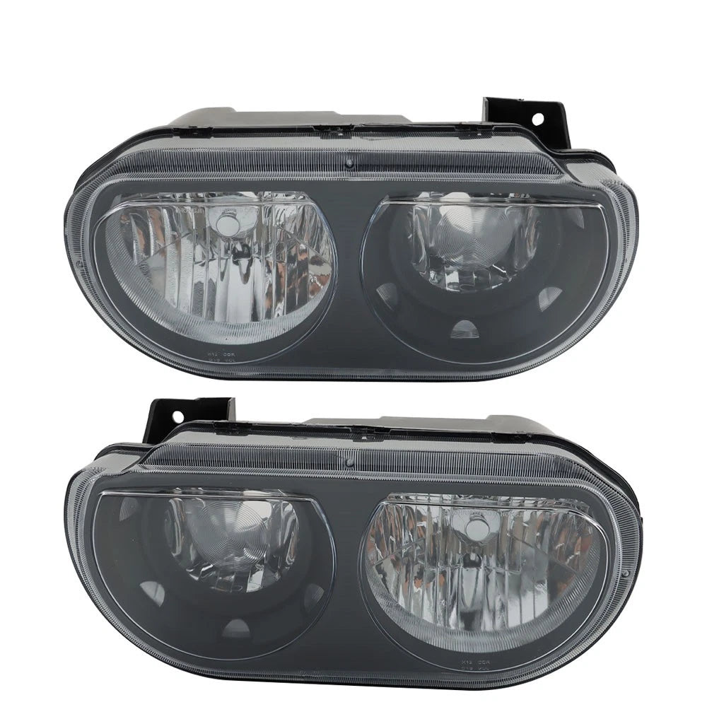 Headlight Assembly for Dodge Challenger (2008–2014) Black Left + Right