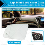 Left Blind Spot Mirror Glass for Mercedes-Benz GLA GLK Class W204 (2013–2019)