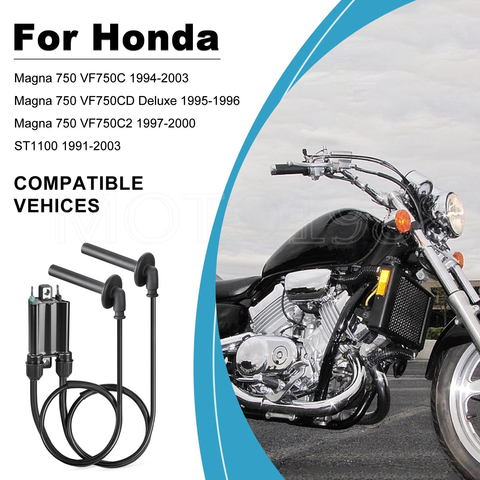 2 Ignition Coils & Spark Plugs for Honda ST1100 (1991–2003)