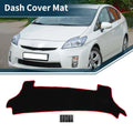 Dashboard Cover Mat for Toyota Prius (2023–2024) with Sticker Black Red