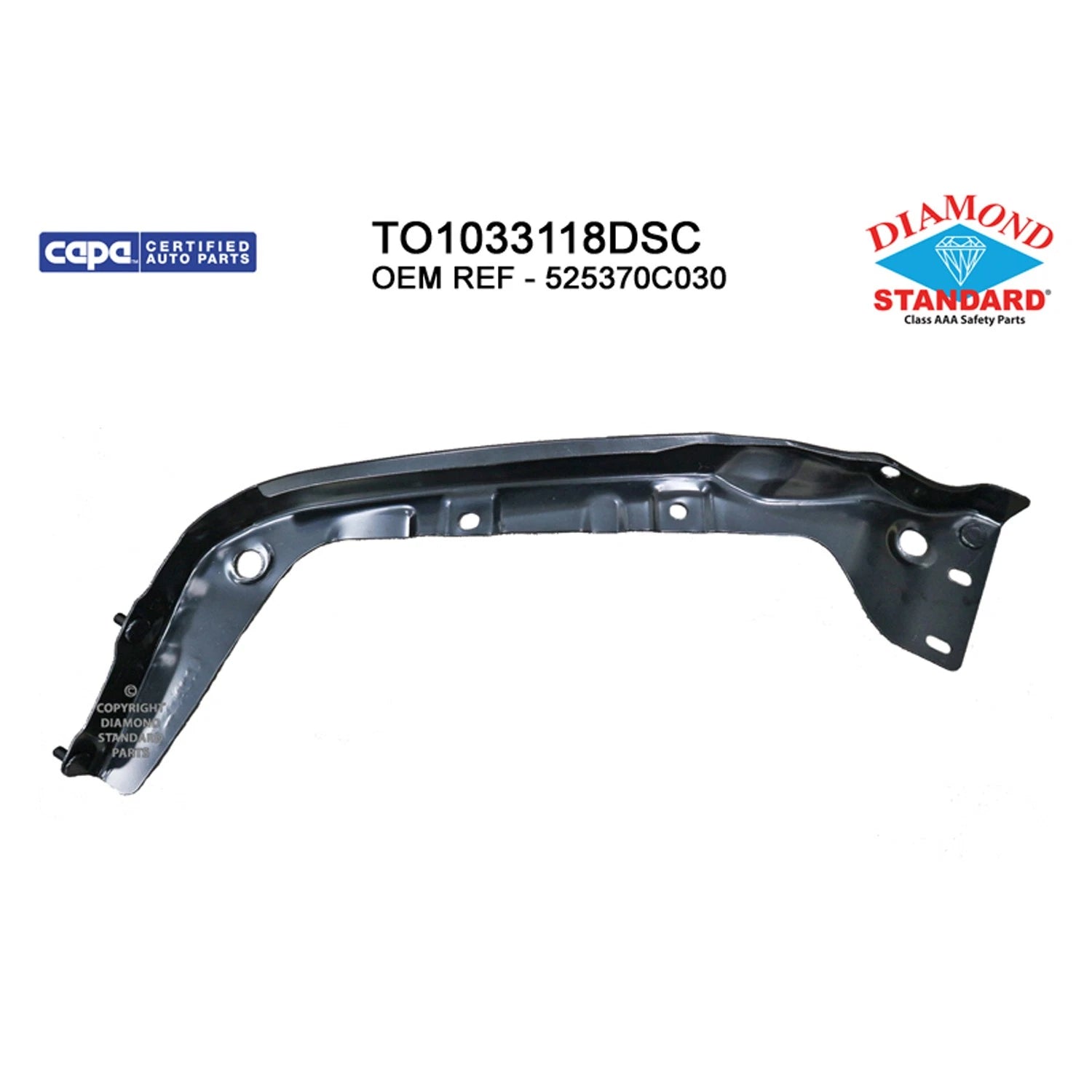 Replacement Steel Front Passenger Side Outer Bumper Cover Support