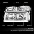 Chrome Housing Clear Lens Headlights for GMC Canyon Chevrolet Colorado (2004–2012)