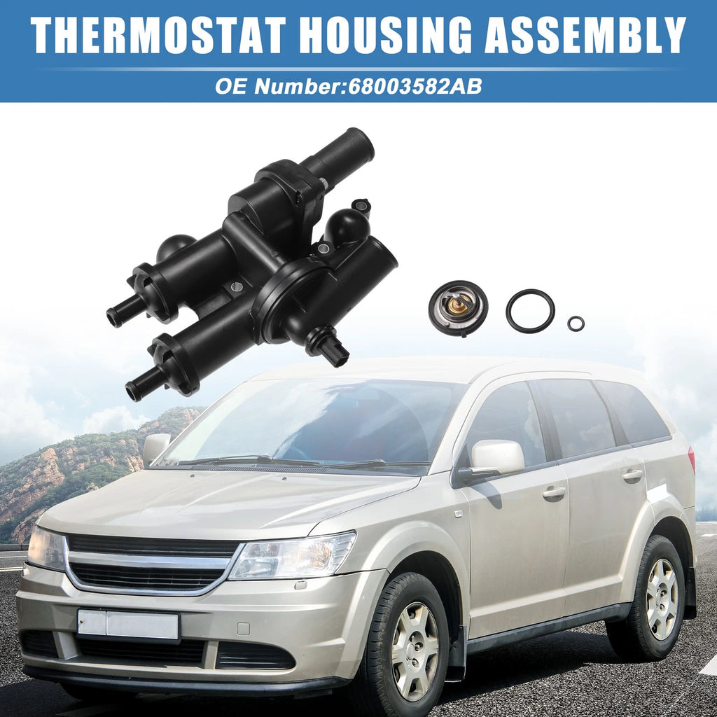 Set of 1 Engine Thermostat Housing for Dodge Journey (2009–2020) No. 68003582AB