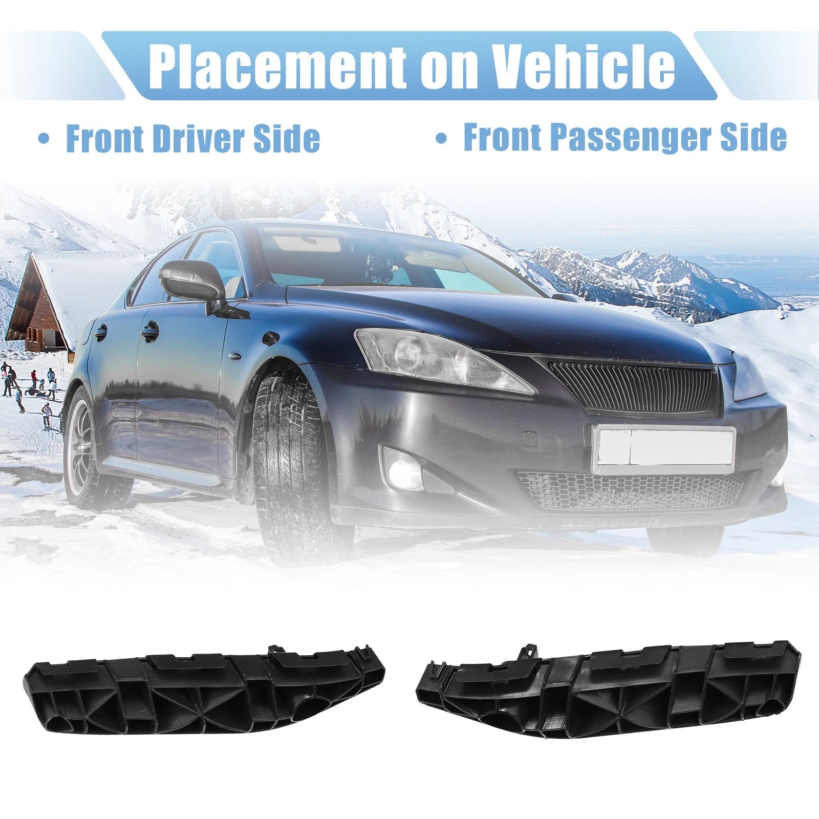 1 Pair Front Bumper Mounting Support Bracket 5253553011 for Lexus IS250 (2006–2015)