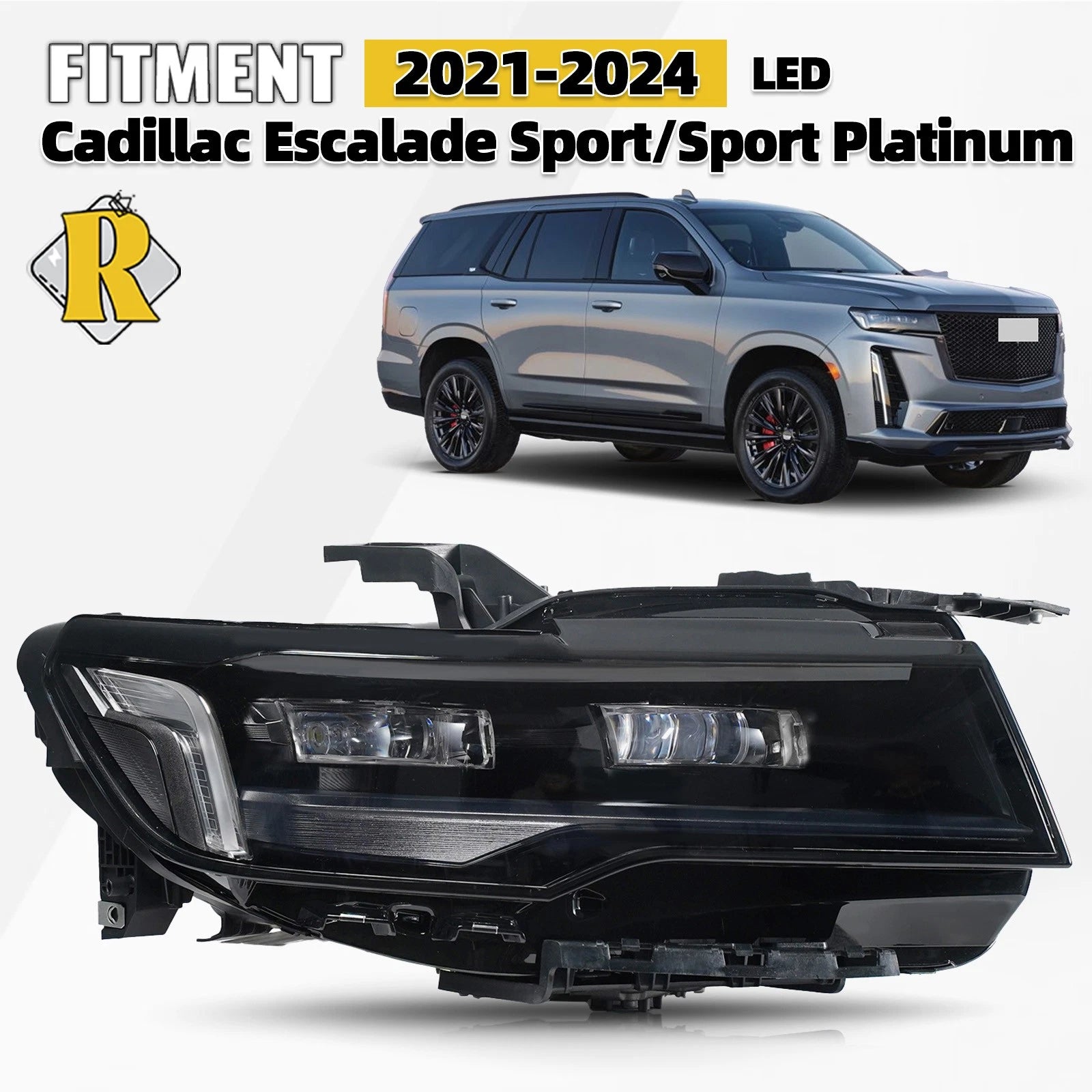 LED Headlight for Cadillac Escalade Sport/Sport Platinum (2021–2024) Right Side