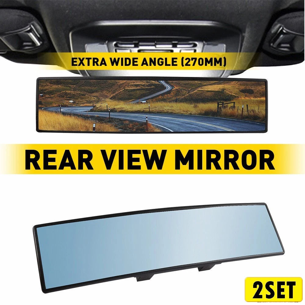 Set of 2 Wide Angle Rear View Mirrors for Universal Fit (270MM)