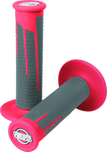 ProTaper Full Diamond Clamp-On Grips for Motorcycle (2010–2023) - Red/Dark Gray