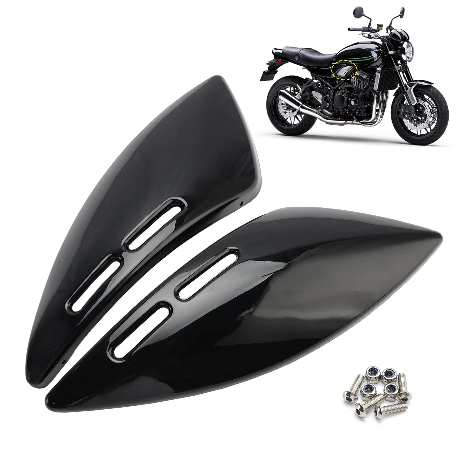 Gas Tank Side Cover Panel for Kawasaki Z900RS (2018–2024) Black