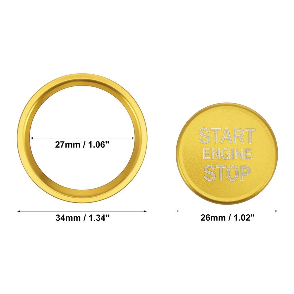 Start Stop Button Cover Ring Kit for Audi A4L A6L Q5 A5 A7 (2010–2023) Gold Tone