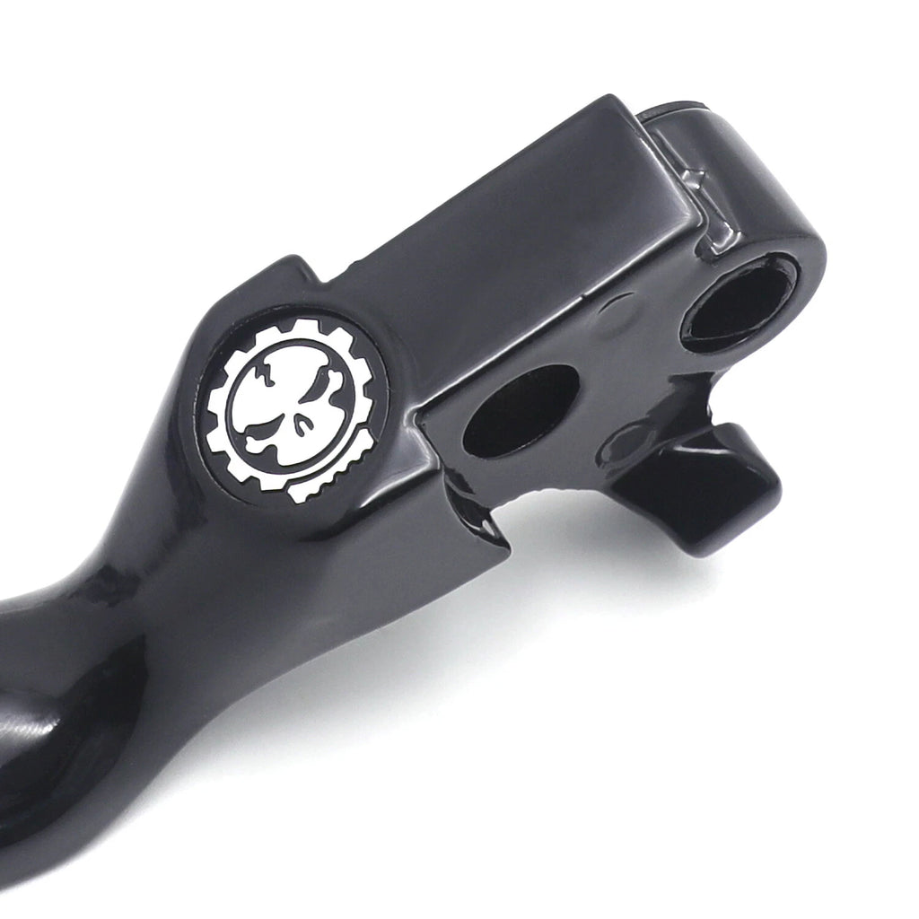 Chrome Skull Shorty Brake Clutch Levers for Harley XL/Dyna/Touring (1996–2007)