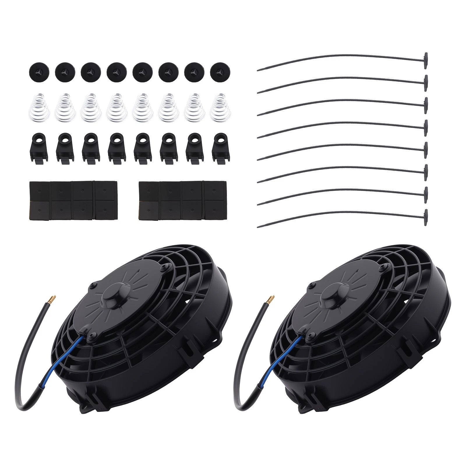 2X 7" Electric Radiator Fan Universal Push Pull Type 2900RPM 240W