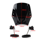Windshield Deflector for Universal Motorcycle - Black