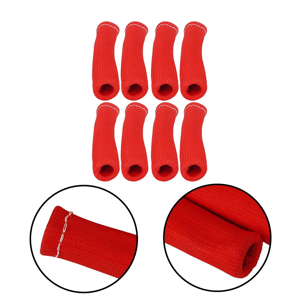 8X Red Spark Plug Wire Boots Heat Shield Protector Sleeve for SBC BBC