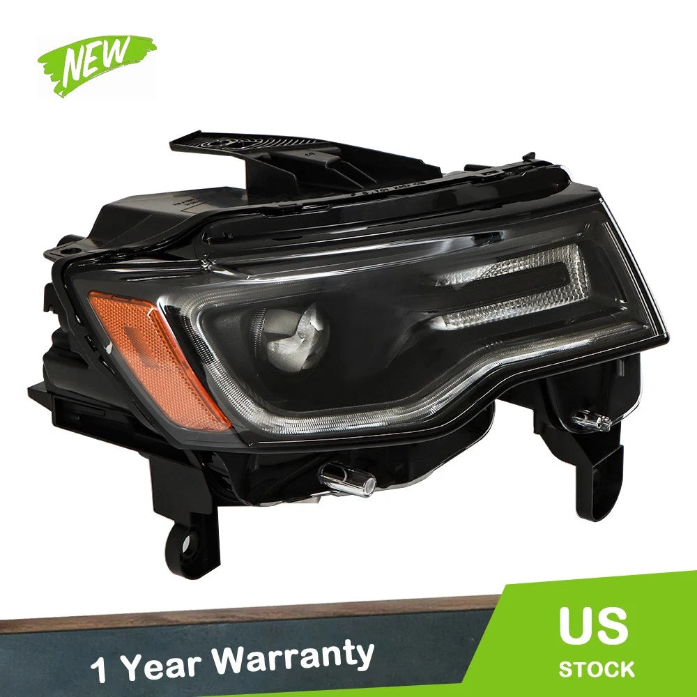 RH HID/Xenon Headlight for Jeep Grand Cherokee (2019–2021) Black Clear Lens