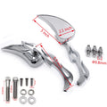 Billet Alloy Teardrop Flame Mirror for Harley Softail Fatboy Sportster