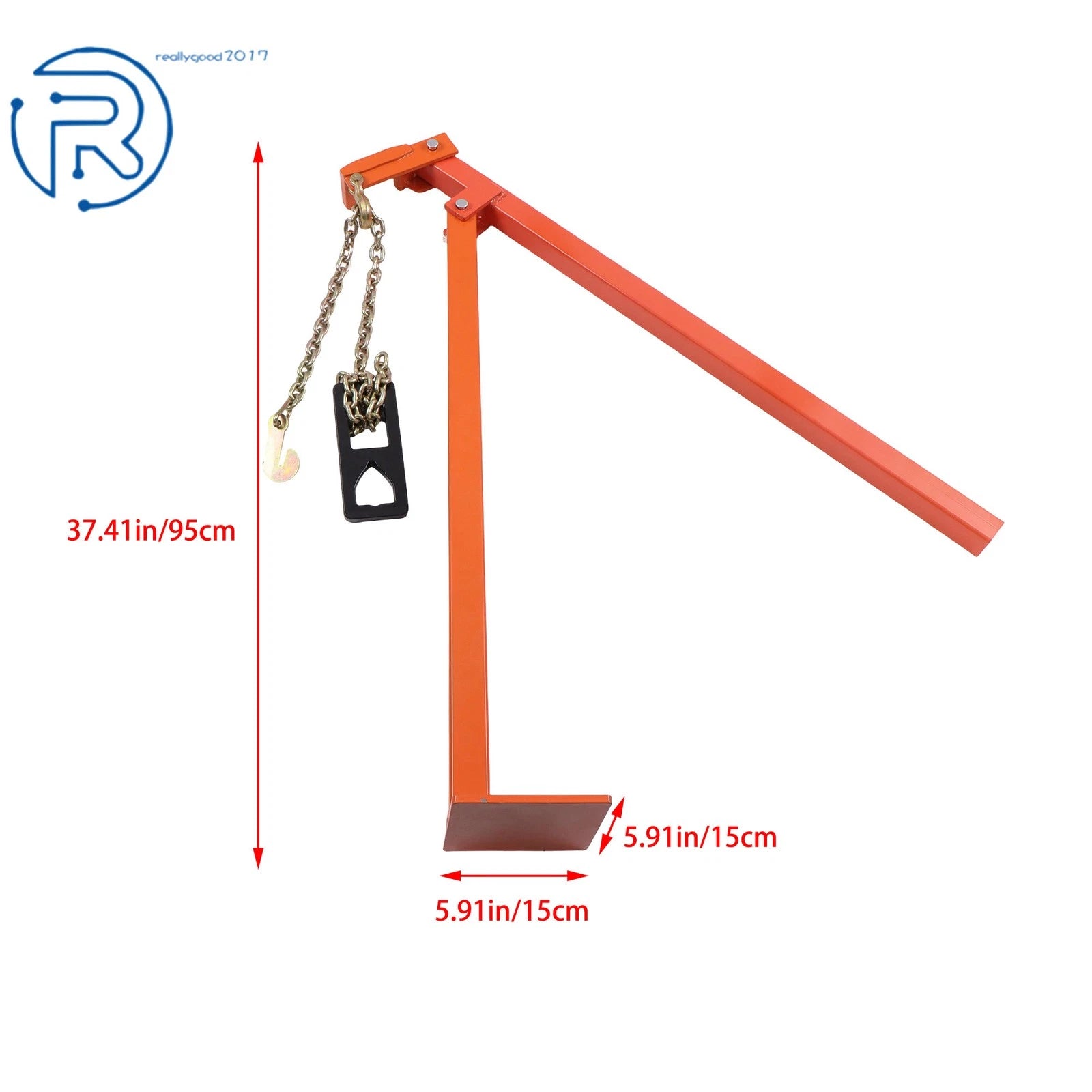 36in T Post Puller with Puller Plate & 47in Chain for Heavy Duty Fencing