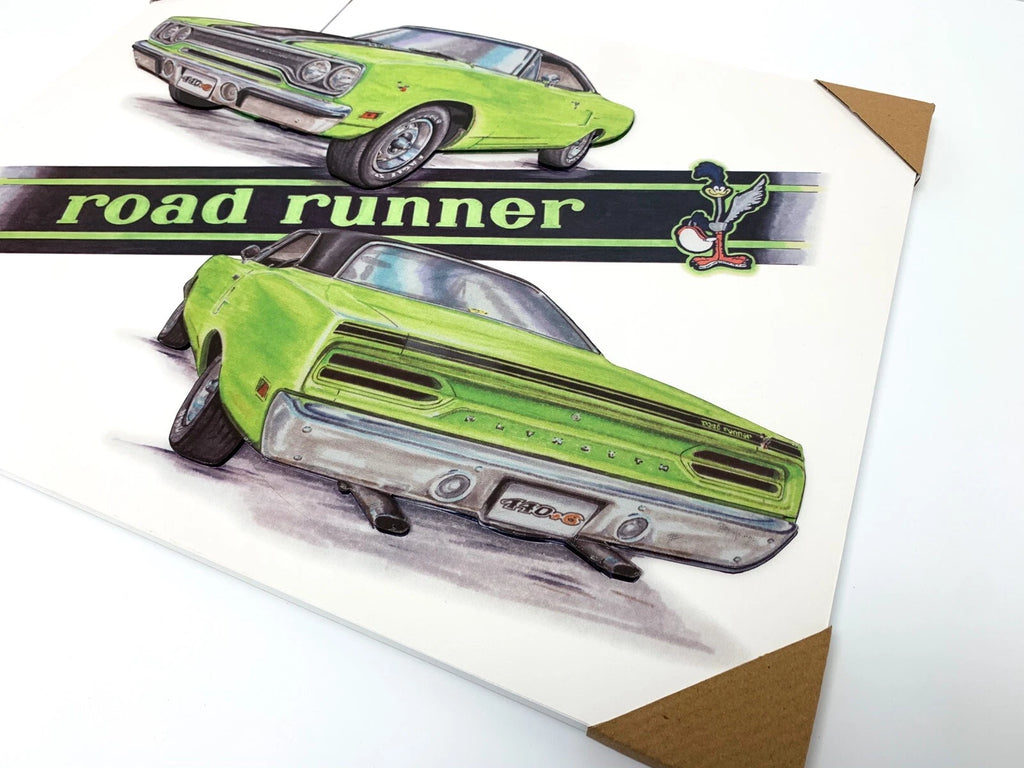 Custom Wood Sign Script Emblem for 1970 Plymouth Road Runner (1970–1970)