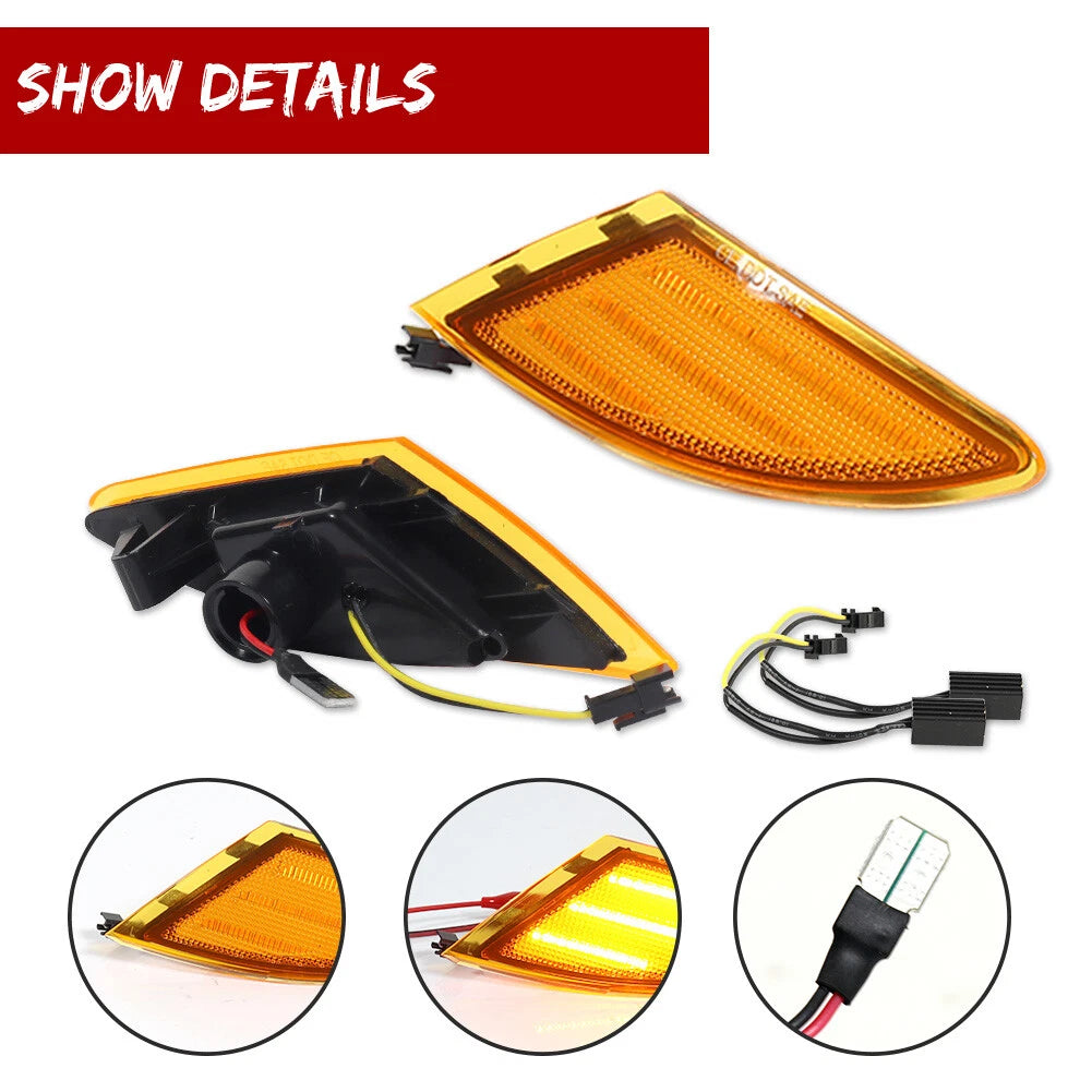 2X Front Side Marker Amber LED Lamp for Mercedes W251 R63 AMG