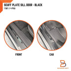 Matte Black Scuff Plate Door Sill Protector for Mitsubishi Pajero Sport (2015-2025)