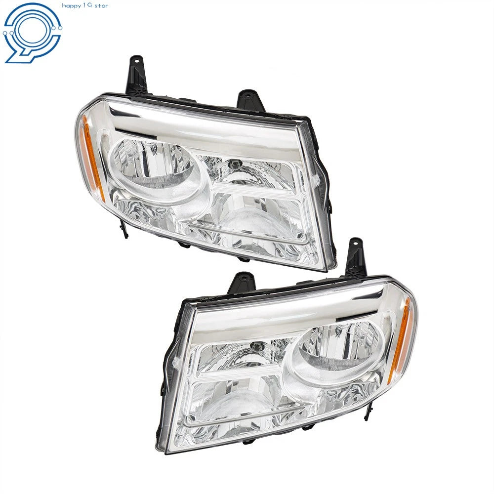 Set of 2 Halogen Headlight Assembly for Honda Pilot (2012–2015) Chrome Housing