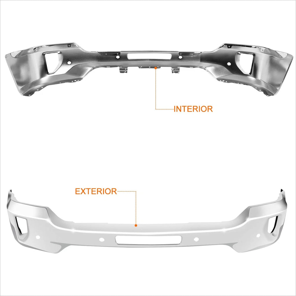 Front Bumper for Chevy Silverado 1500 (2016–2019) w/ Parking+Fog Light Cutouts Chrome
