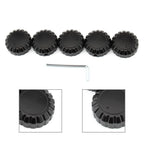 Set of 5 Aluminum Black Radio/Stereo Knobs for Honda GL1500 Goldwing (1988–2000)
