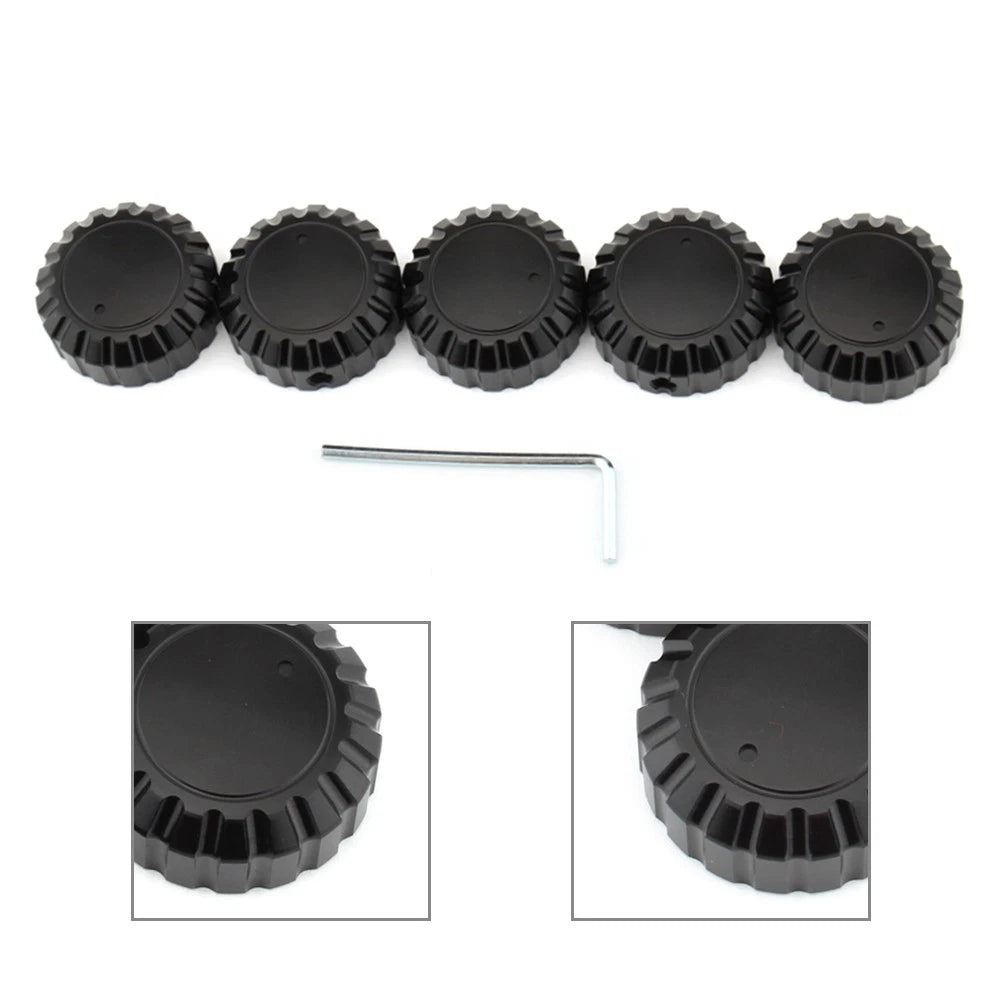 Set of 5 Aluminum Black Radio/Stereo Knobs for Honda GL1500 Goldwing (1988–2000)