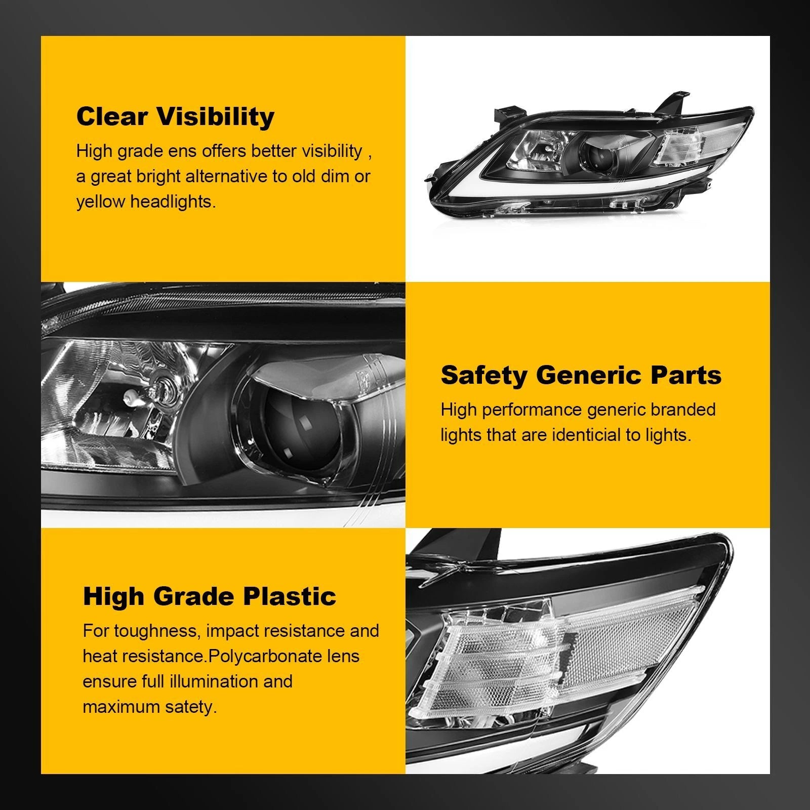 LED Headlights for Toyota Camry (2010–2011) with Sequential Turn Signal