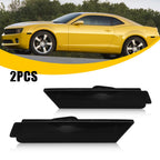 2X Smoked White LED Bumper Side Marker Lights for Chevy Camaro (2010–2015)