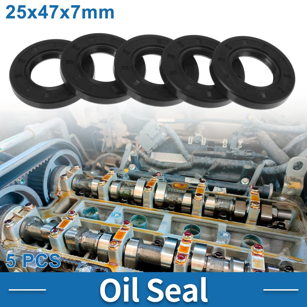 Set of 5 Oil Seal Rotary Shaft Seal for Various Models (25x47x7mm)