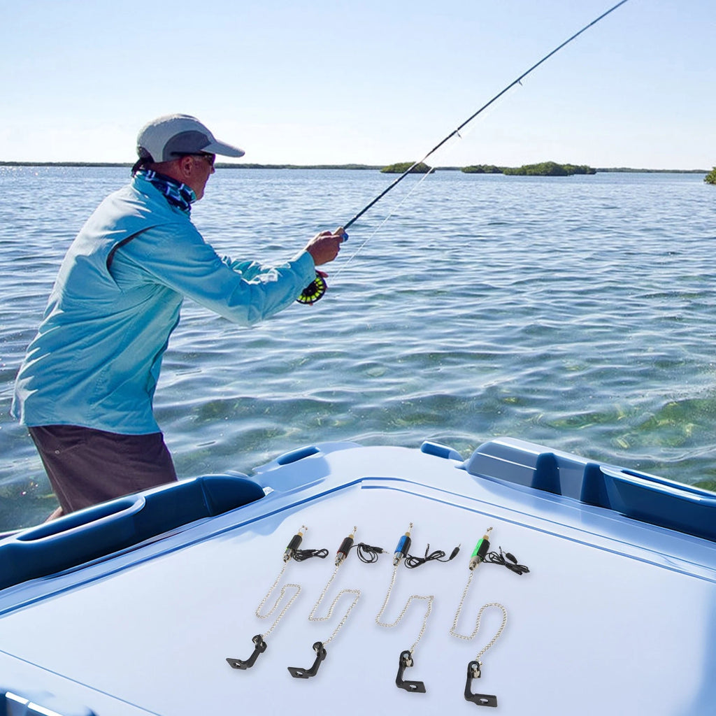 Set of 4 LED Bite Alarms for Fishing Rods