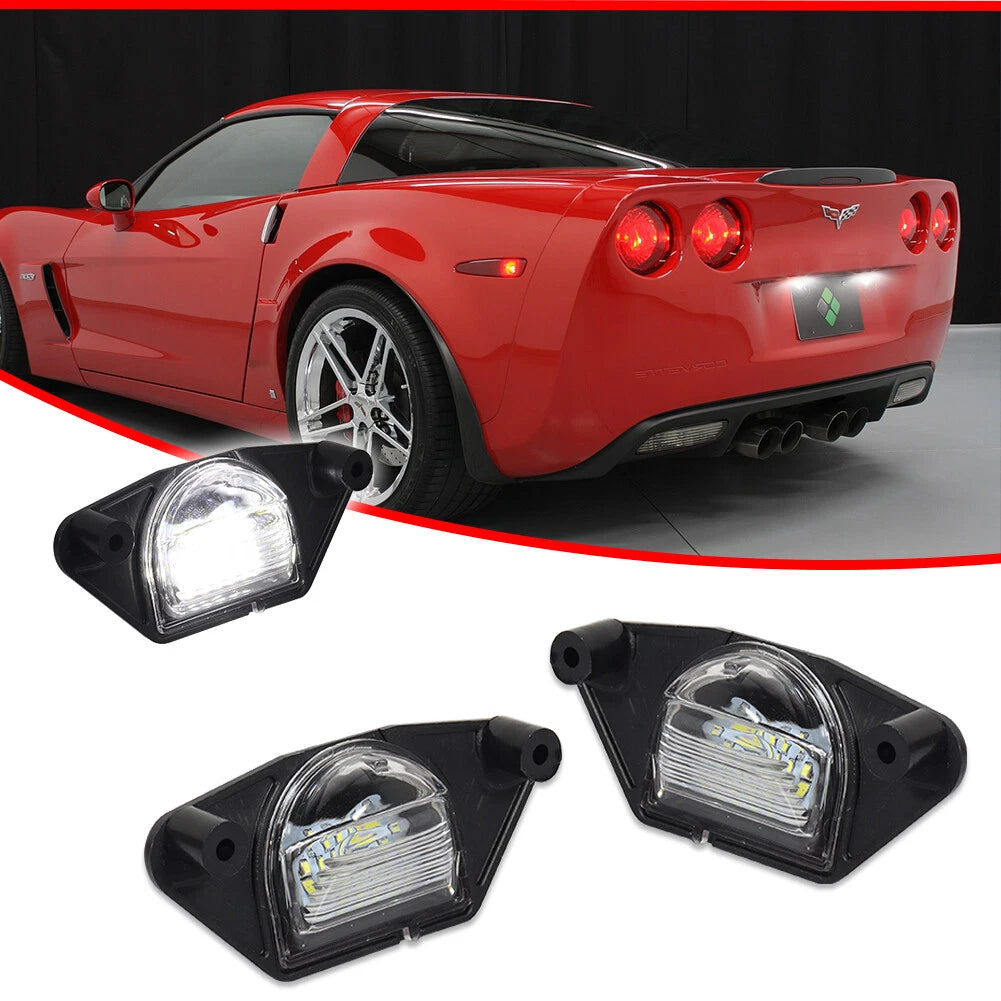 2X 6000K LED License Plate Lights for Chevrolet Corvette (C3-C6)