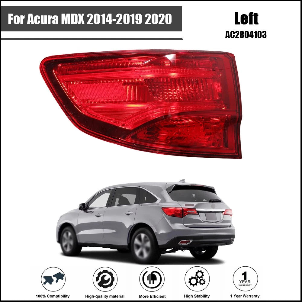 Tail Light Assembly for Acura MDX (2014–2020) Left Side Halogen