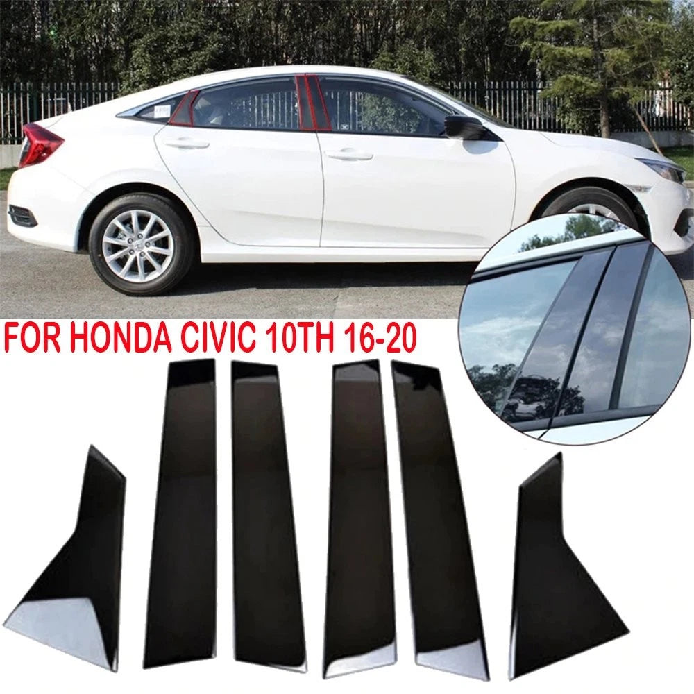 Set of 6 Pillar Posts for Honda Civic Sedan (2016–2021) Door Trim Cover