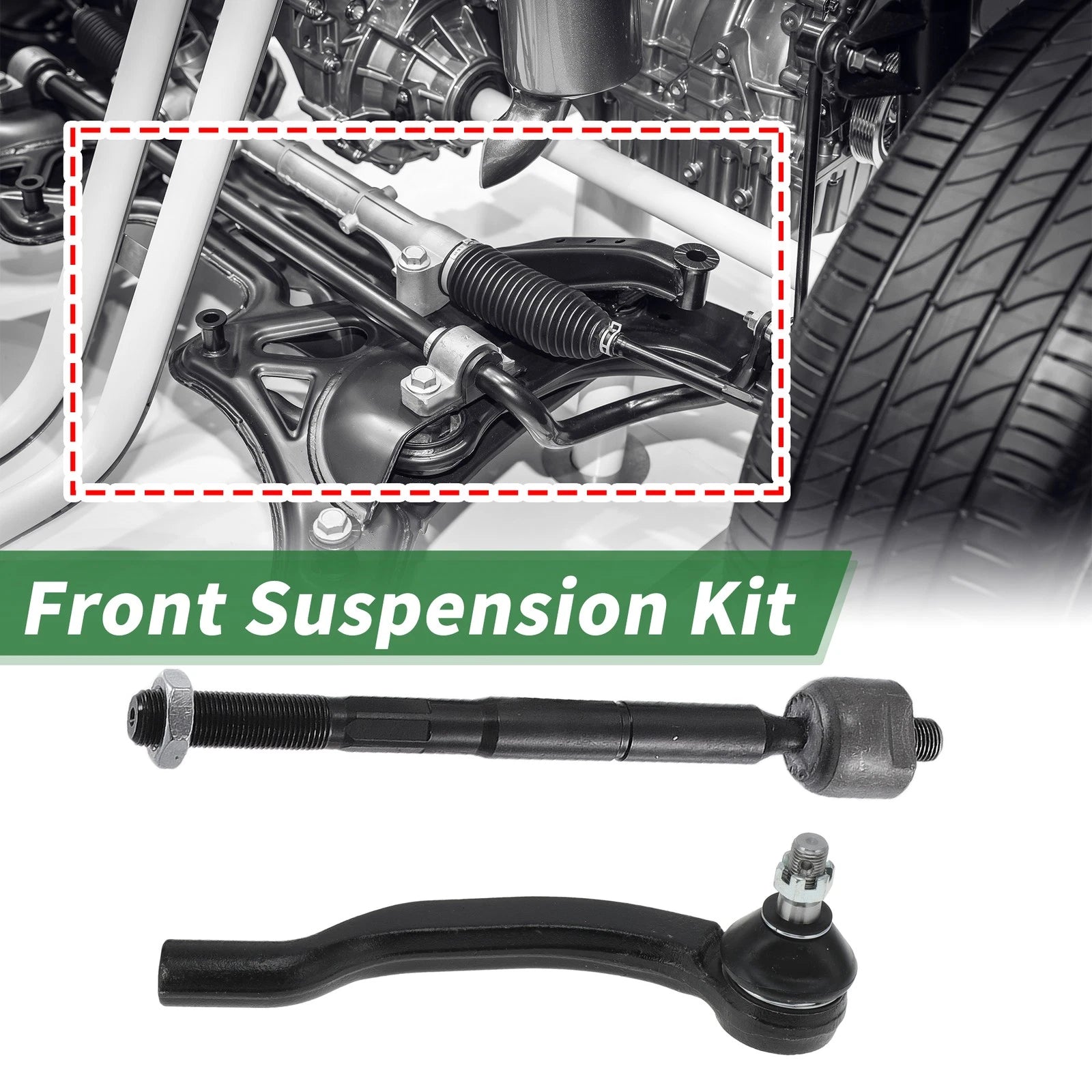 8pcs Front Suspension Kit Tie Rod End Ball Joint for Toyota Sienna (2004–2020)
