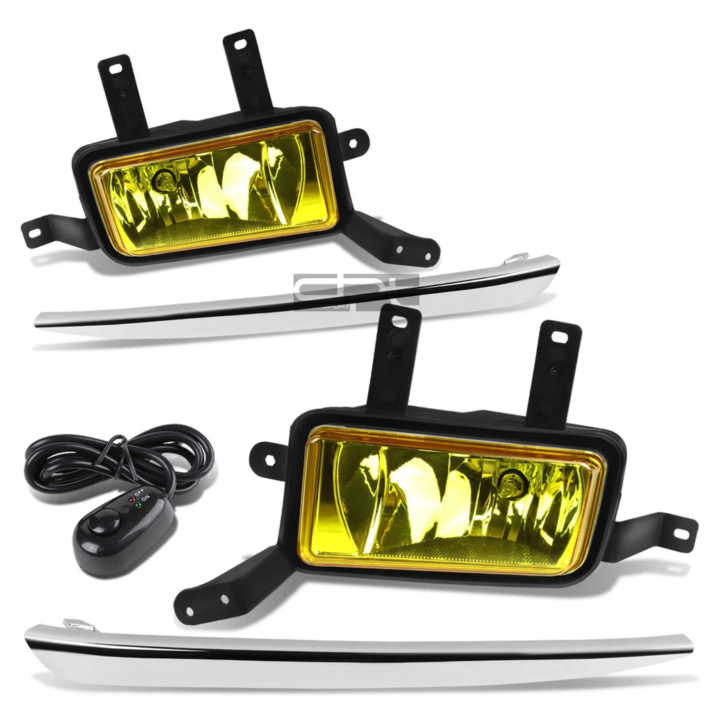Pair Amber Lens Fog Lights + Switch + Harness for Tahoe/Suburban (2015–2020)