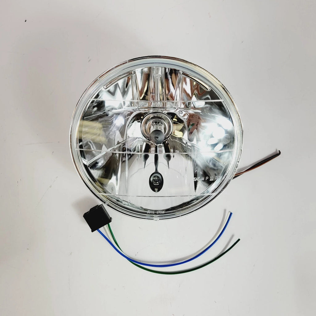 7" Faceted Composite Headlamp Light Unit H4 for Harley (V-Twin 33-0206)