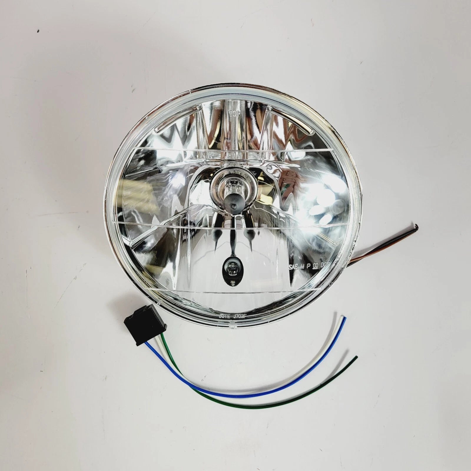 7" Faceted Composite Headlamp Light Unit H4 for Harley (V-Twin 33-0206)