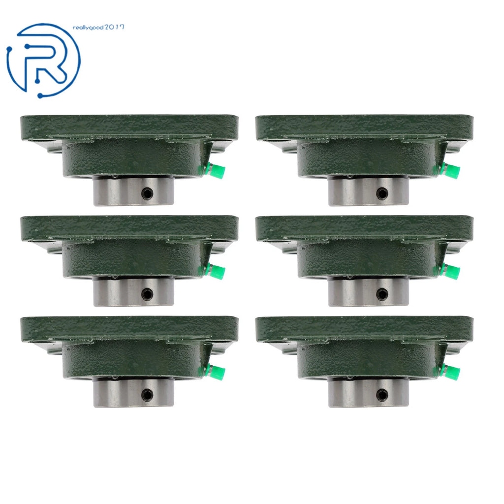 Set of 6 Pillow Block Flange Bearings for UCF208 (1-1/2" Bore)