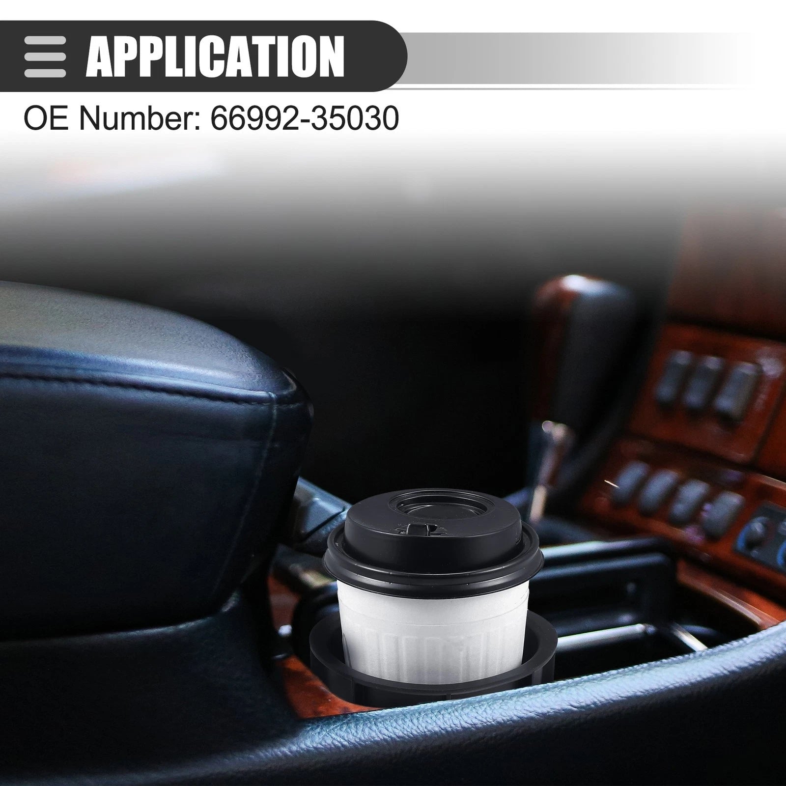 Car Cup Holder for Toyota 4Runner (2014–2021) ABS 66992-35030 Black