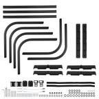 Adjustable Aluminum Truck Bed Extender for Small Pickup (49-61in) Black Rail