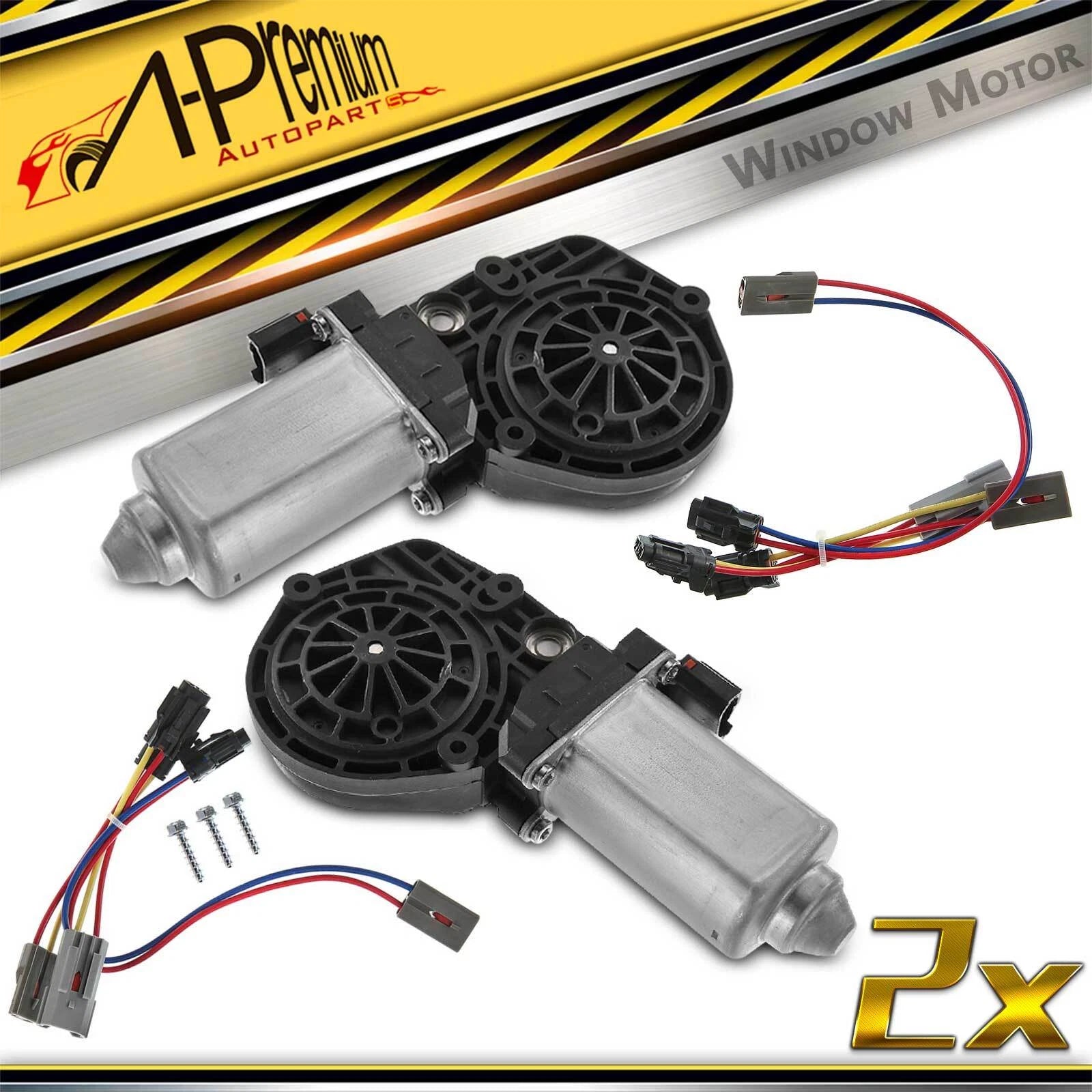 2X Window Motors with Anti-Clip for Ford F-150 F-250 F-350