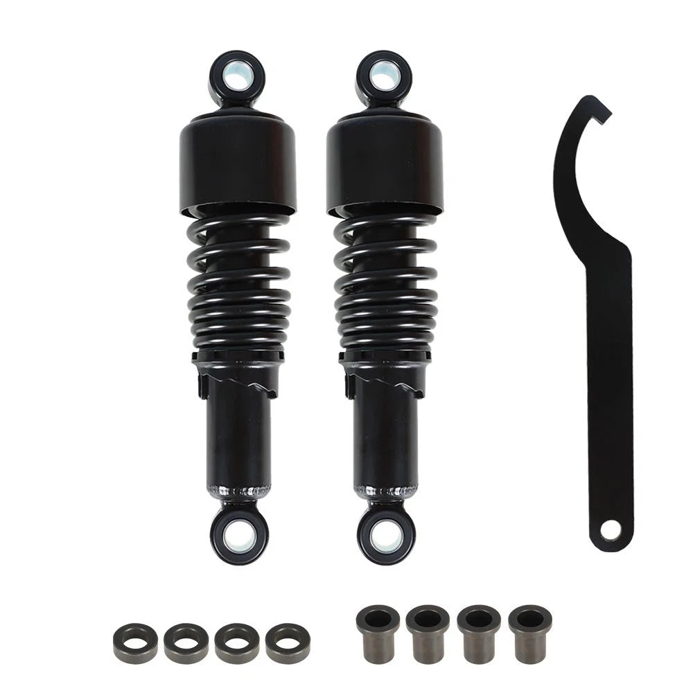 Pair of 10.5" Black Rear Shocks for Harley Sportster 883 1200