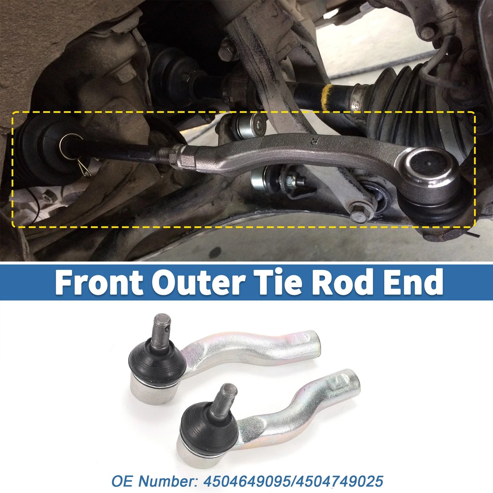 2X Front Outer Tie Rod Ends for Scion TC (2010) No. 4504649095/4504749025