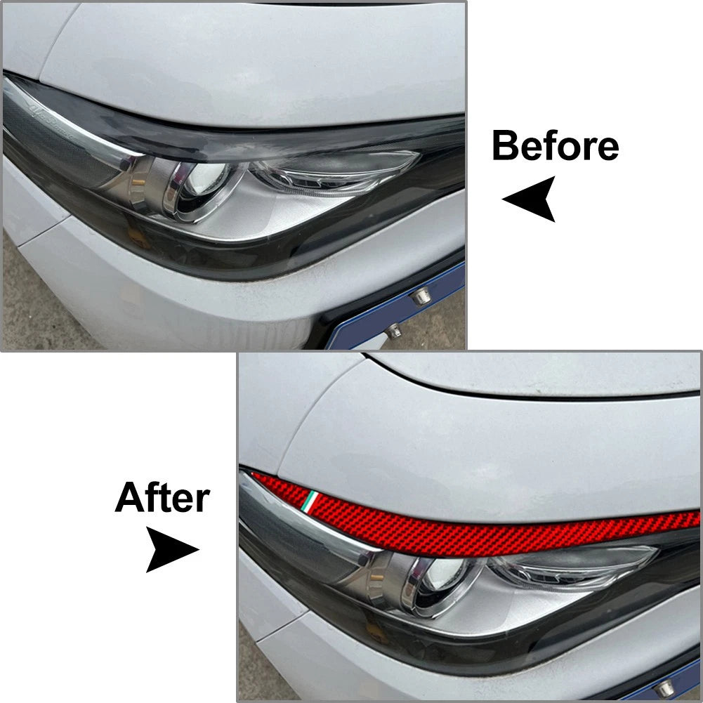 Headlight Eyebrow Eyelids Cover Trim for Alfa Romeo Giulia (2015–2024)