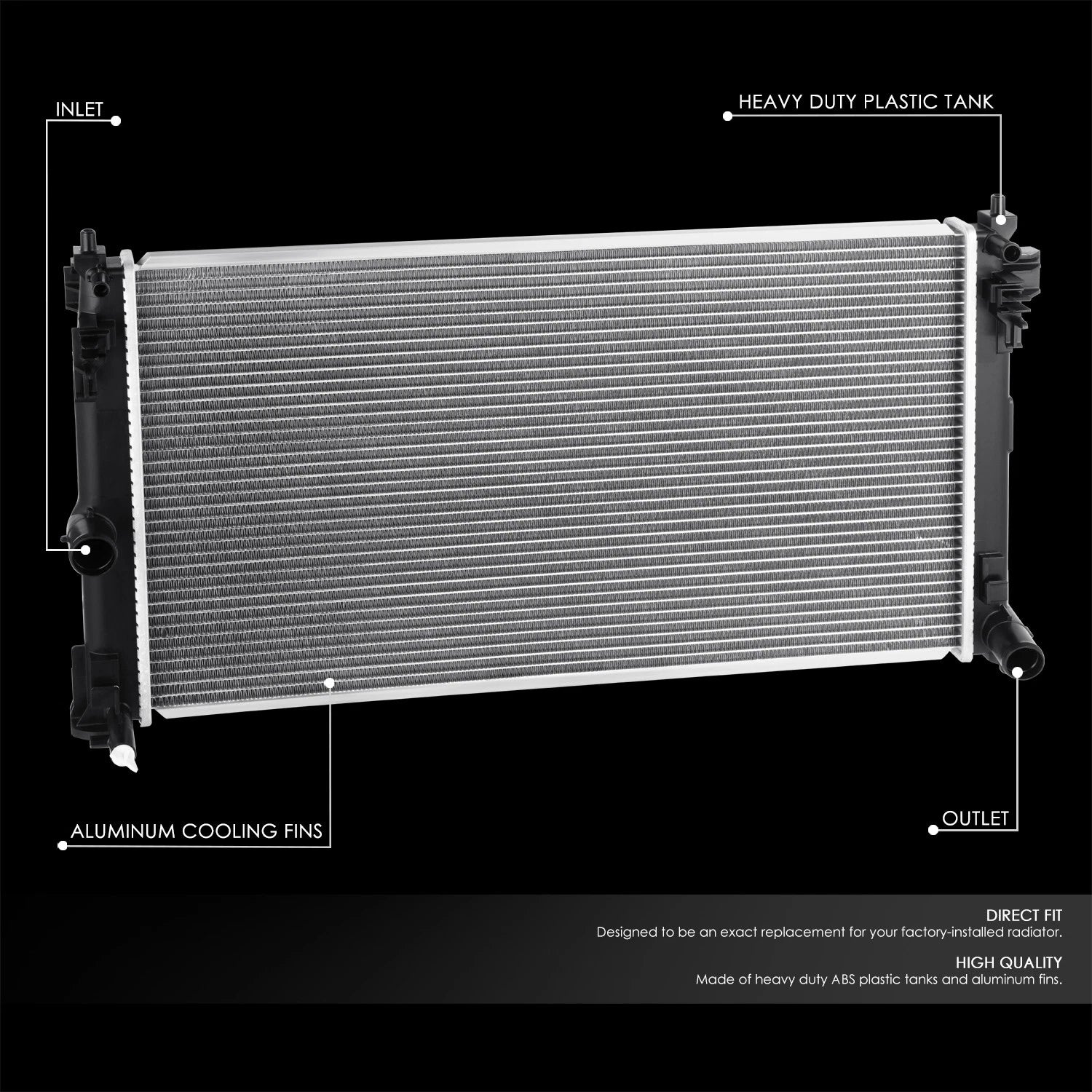 Aluminum Core Radiator for Toyota Corolla Lexus UX200 UX250H (2019–2020) DPI 13825