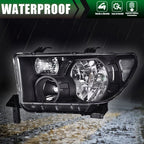 Clear Black Headlights for Toyota Tundra, Sequoia (2007–2017)