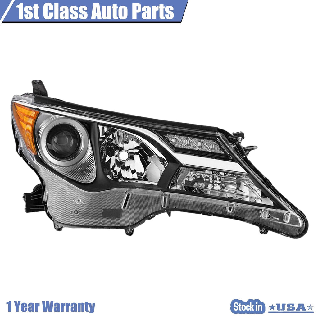 Right Headlight for Toyota RAV4 (2013-2015) Chrome Housing Halogen