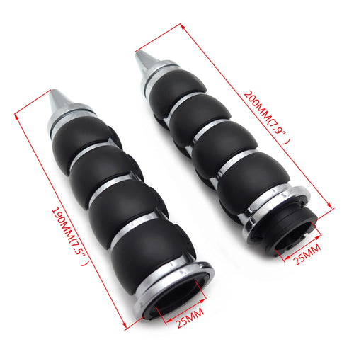 1 Pair 1" Chrome Handlebar Grips for Harley Davidson XL (2000–2023)