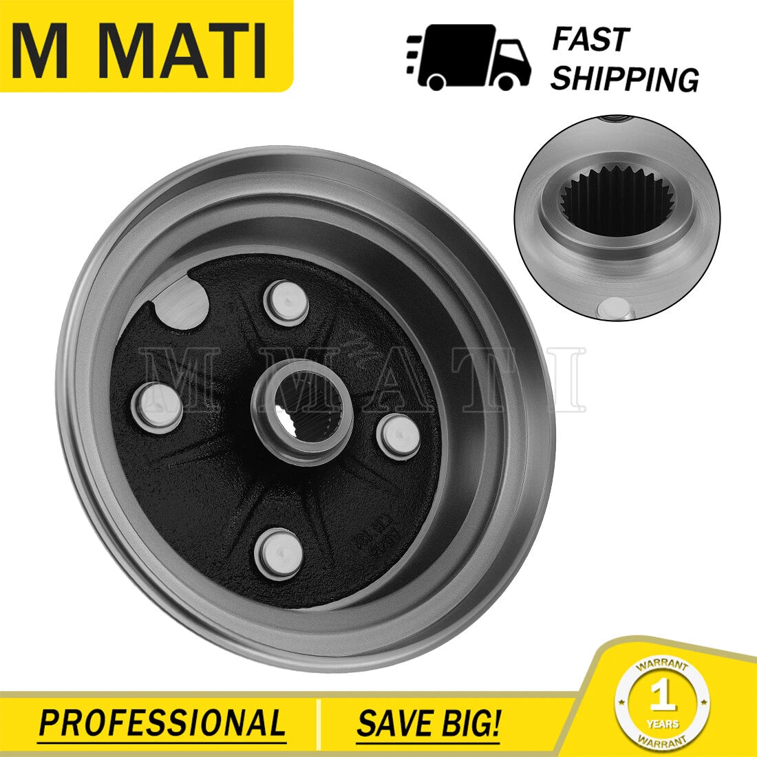 Brake Drum for Yamaha YFB250 YFB250FW Timberwolf 250 4x4 (1994–2000)